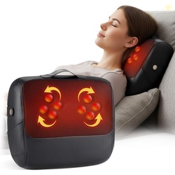 KNQZE 3-in-1 Shiatsu Back Massager with Heat & Support - 4D Deep Tissue Kneading for Neck, Shoulder, Lower Back | Dual-Side Heating Massage Pillow for Home, Office, Car | FSA Gift for Women, Men