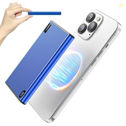 Sveindous Portable Charger Power Bank, 10,000mAh Wireless Battery Pack, 20W Fast Charging with USB-C Cable, Charge Card Phone Charger Compatible with iPhone 16/15/14/13/12, Samsung (7.9mm-Blue)