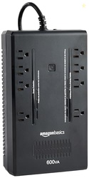 Amazon Basics UPS Battery Backup & Surge Protector 600VA/360W, 8 Outlets, Standby Uninterruptible Power Supply, for Power Outage Protection, Compact, Black