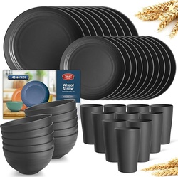 TEIVIO 40-PIECE KITCHEN WHEAT STRAW DINNERWARE SET