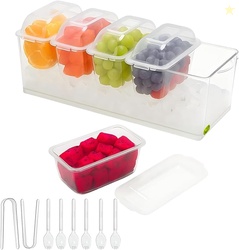 DULZSTUD ICE CHILLED CONDIMENT CADDY WITH 5 CONTAINERS SERVER 