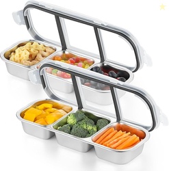 Stainless Steel Snack Containers with Lids - (2PCS)