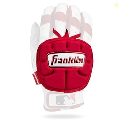 Franklin Sports Baseball Hand Guard - PRT LT Series Adult Hand Protector for Batting - Protective Shield for Righty + Lefty Hitters - Red - Adjustable One-Size - Adult