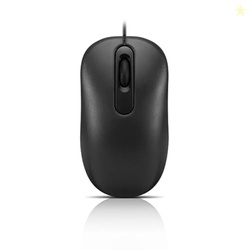 Lenovo 100 Wired USB Computer Mouse for PC, Laptop, Computer with Windows - Full-Size - Ambidextrous Design - 3 Buttons - Red Optical Sensor  Black