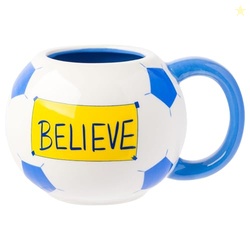 Silver Buffalo Ted Lasso Believe Soccer Ball Ceramic 3D Sculpted Mug, 20 Ounces