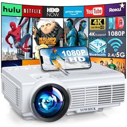 Projector with WiFi and Bluetooth, Outdoor Portable Mini Movie Projector by YOWHICK with 5G WiFi, Native 1080P 9500L and 4K Support for HDMI, VGA, USB, Laptop, iOS & Android Phone