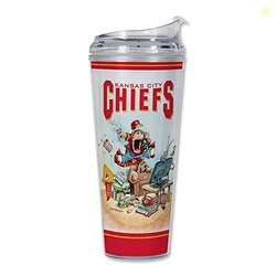 Rico Industries NFL Kansas City Chiefs The Fan 24oz Acrylic Tumbler with Hinged Lid