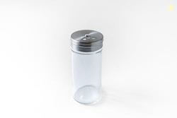 Fox Run Glass Spice Jar With Stainless Steel Shaker Lid, 4 Ounce Clear Seasoning Shaker