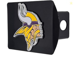 FANMATS 22583 MINNESOTA VIKINGS BLACK METAL HITCH COVER - 3D COLOR EMBLEM