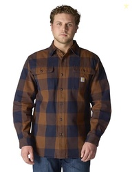 Carhartt Men's Loose Fit Heavyweight Flannel Long-Sleeve Plaid Shirt, Red Duck, X-Large