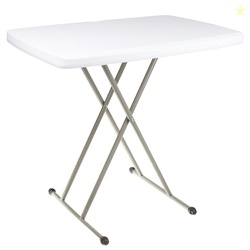 Folding Table - Lightweight Portable Folding Desk - Small Plastic Table for Camping, Playing Cards, and Crafting by Lavish Home (White)