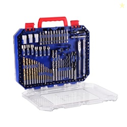 WORKPRO 455-Piece Drill Bit Set and Screwdriver Bit Set, Titanium Twist Drill Bits, Drywall Screws with Double Sided Storage Case, for Wood Metal Plastic Concrete Masonry