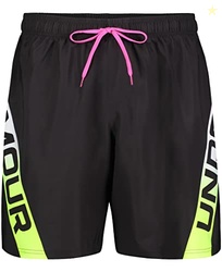 Under Armour Men's Volley Swim Trunks, UPF 50+ Sun Protection, Drawstring Closure & Elastic Waistband, Black Breeze, MD