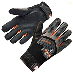 ERGODYNE PROFLEX 9015F(X) CERTIFIED ANTI-VIBRATION WORK GLOVES WITH BACK HAND PROTECTION, SMALL, BLACK
