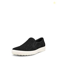 ECCO Soft 7 Woven Slip On 2.0, Black Nubuck, 6-6.5