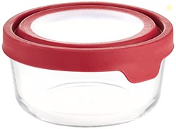 Anchor Hocking TrueSeal Glass Food Storage Container with Airtight Lid, Cherry, 4 Cup