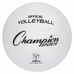 Champion Sports Rubber Volleyball, Official Size, for Indoor and Outdoor Use - Durable, Regulation Volleyballs for Beginners, Competitive, Recreational Play - Premium Volleyball - White, VR4, 1 Set