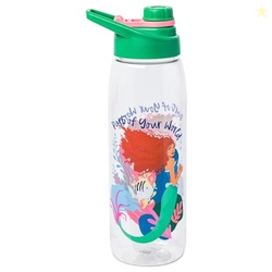 SILVER BUFFALO DISNEY THE LITTLE MERMAID LIVE ACTION MOVIE ARIEL A PART OF YOUR WORLD WATER BOTTLE WITH SCREW-ON LID, 28 OUNCES