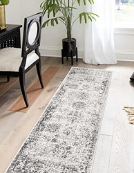 Unique Loom Sofia Collection Area Rug - Casino (2' x 3' 11" Runner, Gray/ Beige)