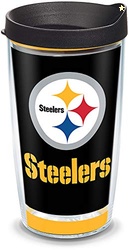 Tervis Made in USA Double Walled NFL Pittsburgh Steelers Insulated Tumbler Cup Keeps Drinks Cold & Hot, 16oz, Touchdown