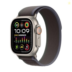 Apple Watch Ultra 2 [GPS + Cellular 49mm] Smartwatch with Rugged Titanium Case & Blue/Black Trail Loop S/M. Fitness Tracker, Precision GPS, Action Button, Extra-Long Battery Life