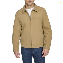 Levi's Men's Faux Leather Laydown Collar Racer Jacket, Tan Faux Suede, Small