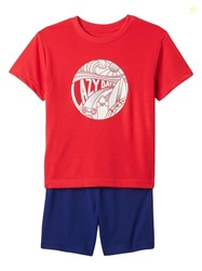 GAP Boys Short John Pajama Set Hawaiian Red 6