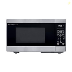 SHARP Compact Countertop Microwave Oven with Removable 10" Carousel Turntable, 700 Watt, 0.7 Cubic Feet, Stainless Steel