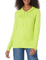 Amazon Essentials Women's Soft Touch Hooded Pullover Sweater, Lime Green, Small