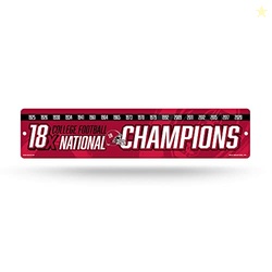 Rico Industries NCAA Alabama Crimson Tide - 18X Champ Plastic Street Sign - Home Dcor - Wall Sign