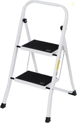 Simpli-Magic Step Ladder, 2 Step Stool Ergonomic Foldable with Wide Anti-Slip Pedal, Multi-Use for Household, Kitchen and Office (300 LBS Capacity)