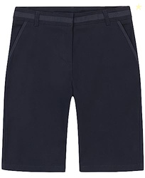 Nautica Girls' School Uniform Skinny Twill Bermuda Short, Navy, 4