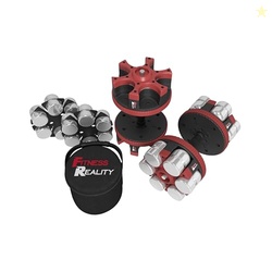 Fitness Reality 1 PAIR Adjustable Dumbbells 10-45 Pounds, 3 lbs increments, Includes Adjustable Weight Kettlebell