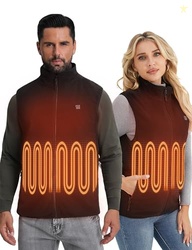 SOLJIKYE Heated Vest for Men and Women (Battery Pack Included), Fleece Heated Jackets for Men and Women Black, 3XL