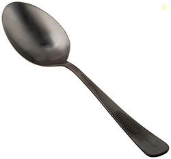 Mercer Culinary 18-8 Stainless Steel Plating Spoon, 9 Inch, Matte Black