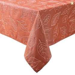 Laura Ashley Tablecloth Raised Woven Embroidered Jacquard Fabric, Wrinkle Resistant for Dining, Holiday, Party, Wedding or Banquet, 60" x 84", Maple Spice