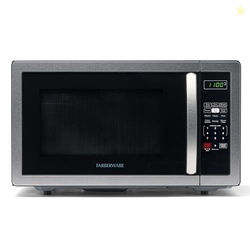 Farberware 1.1 Cu. Ft. Countertop Microwave Oven  1000 Watts Power, Auto Cook Settings, Defrost, Easy Clean and Child Safety Lock - Stainless