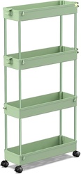 SPACEKEEPER Slim Rolling Storage Cart 4 Tier Bathroom