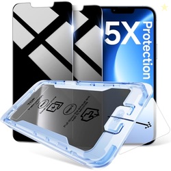 SMARTDEVIL 2 PACK Privacy Screen Protector for iPhone 13 Pro/13/14 /iPhone 16e 6.1inch Shatterproof Tempered Glass [True 28Anti Spy] [9H Hardness] [Auto Dust-Elimination Install], [Bubble Free]