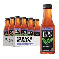 Pure Leaf Iced Tea, Blackberry, 18.5 Fl Oz Bottles (Pack of 12)