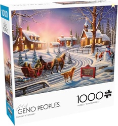 Buffalo Games  Art of Geno Peoples - 1000 Piece Christmas Jigsaw Puzzle - Festive Holiday Puzzle for Adults  Precision-Cut Pieces, Winter Artwork, and Hours of Relaxing Fun