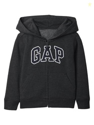 GAP-Baby Boys Playtime-Favorites Logo Full Zip Hoodie Hooded Sweatshirt Charcoal Hthr Grey 2 Years