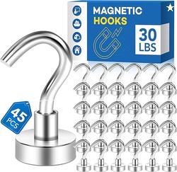 LOVIMAG NEODYMIUM STRONG MAGNETIC HOOKS,30LBS - 45 PACK