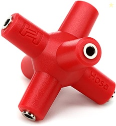 HOSA GMM-105 KNUCKLEBONES SIGNAL SPLITTER, 3.5 MM X 6, RED