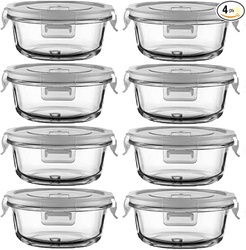 R.REPAD YAY GLASS FOOD STORAGE CONTAINERS WITH LIDS, 8 PACK