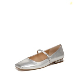 Franco Sarto Womens Tinsley Mary Jane Flats Silver Metallic 10 M