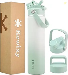 24 oz Insulated Water Bottle, 2-in-1 Lid