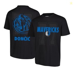 Ultra Game Men's NBA Official Super Soft Fly High Players T-Shirt, Dallas Mavericks, Luka Doncic, Black, X-Large