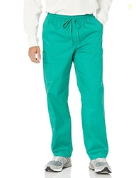 Amazon Essentials Men's Elastic Drawstring Waist Scrub Pant, Emerald Green, Medium