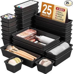KEMETHY 25 PCS Plastic Drawer Organizers Set